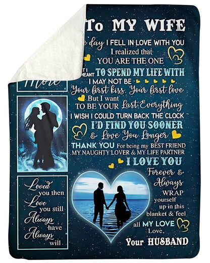 BLANKET FOR WIFE FROM HUSBAND – COMFORT & WARMTH GIFT Sherpa Fleece Blanket (SKU-CHAU-B11)