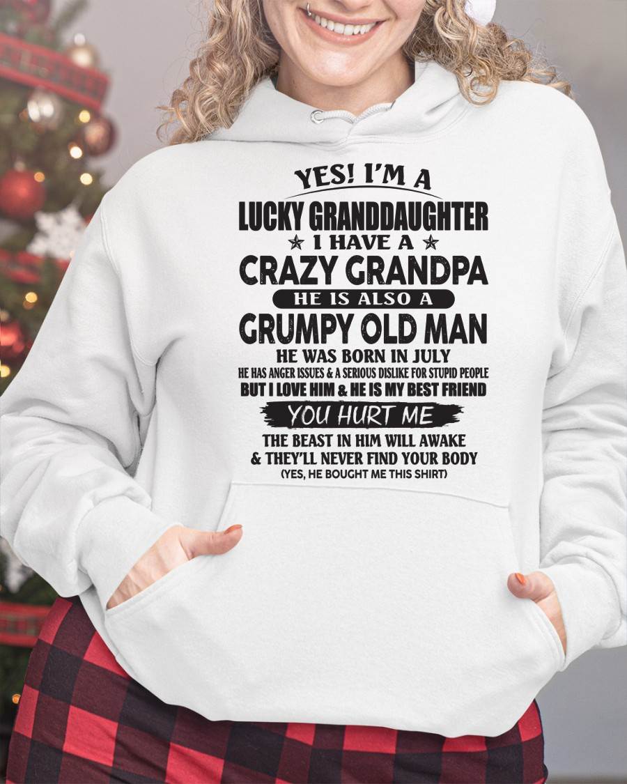 JULY - LUCKY GRANDDAUGHTER OF CRAZY GRANDPA - PERFECT GIFT FOR YOUR GRANDDAUGHTER FROM GRANDPA - ntnt07 (SKU10-150-07)