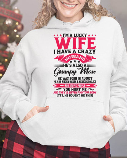 AUGUST - TO MY WIFE - I'M A LUCKY WIFE - GIFT FROM HUSBAND - ntnt08 (SKU10-136-08)