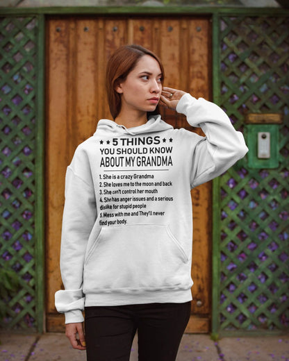 5 THINGS  YOU SHOULD KNOW ABOUT MY GRANDMA - Gift for granddaughter ntnt00 (SKU10-18)