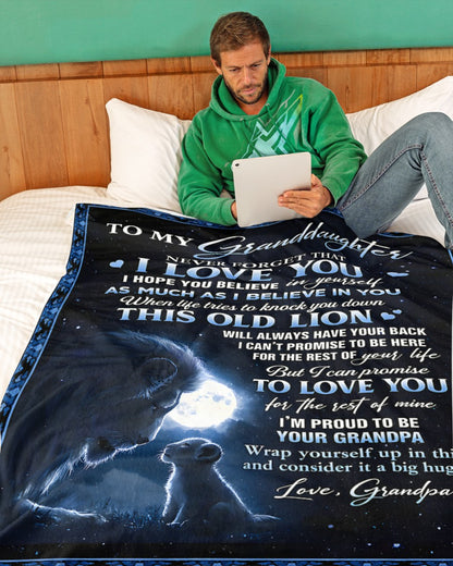 To My Grandaughter Blanket – Wrapped In Love From Granpa(SKU2603-149)