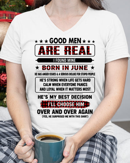 June Good Men Are Real Shirt – From Husband – NTNT06 - (SKU2608-532-06)