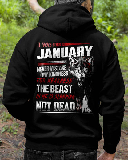 I Was Born In January Never Mistake My Kindness For Weakness - T-Shirt For Man - ntnt01 (SKU08-64-01)