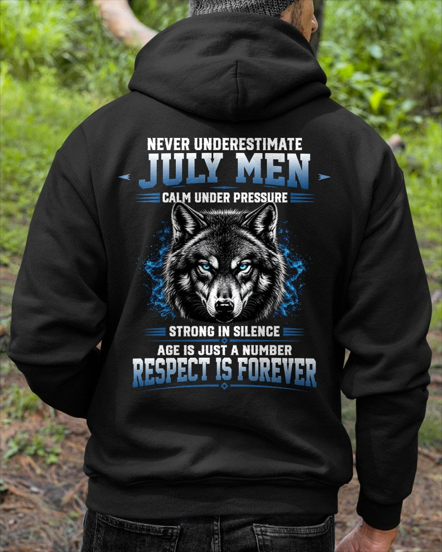 July Men Wolf Shirt – Calm Under Pressure, Respect Is Forever T-Shirt - From Boy - NTNT07 - (SKU2608-475-07)