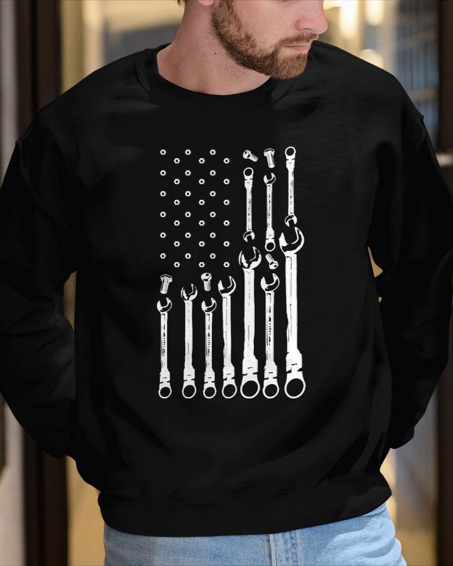 Mechanic Flag American Patriotic Flag Car Mechanic USA Flag T-Shirt - Gift For Mechanic - ntnt (SKUM08-D09)