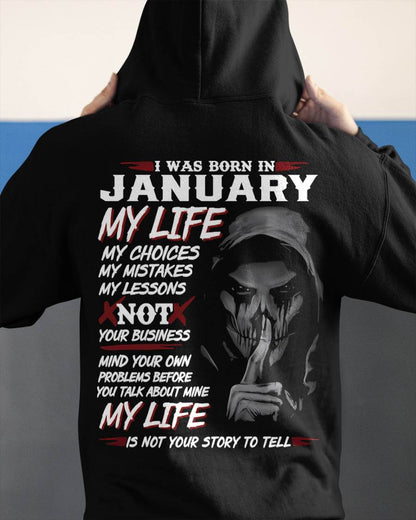 I Was Born In January My Life - T Shirt For Woman - ntnt01 (SKU08-36-01)