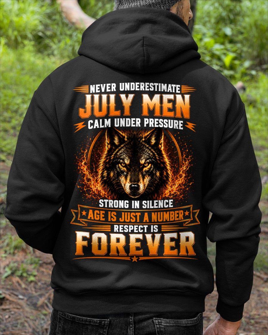 July Men Wolf Shirt – Calm Under Pressure, Respect Is Forever T-Shirt - From Boy - NTNT07 - (SKU2609-59-07)