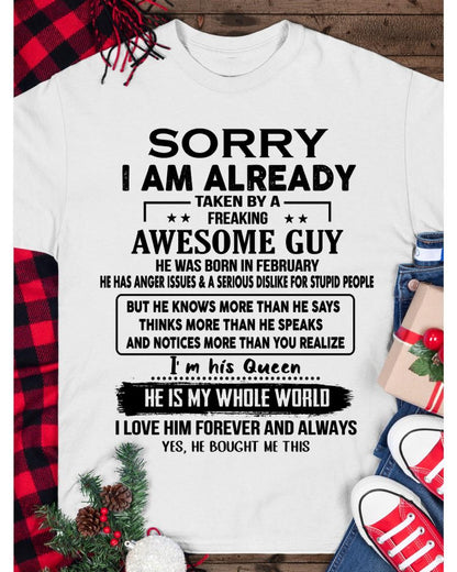 February - Awesome Boyfriend Born In February- Special gift for your Girlfriend - From Husband ntnt02 (SKUT08-11-02)