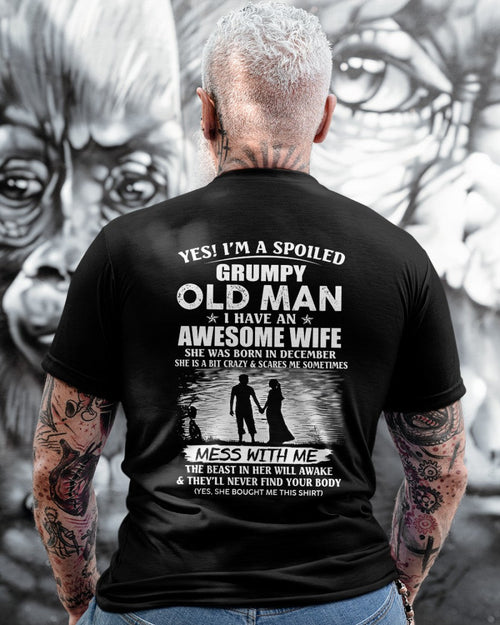 Awesome wife was born December - Gift for boyfriend, Gift for husband from wife - Perfect gift for your husband - ntnt12 (SKU10-79-12)