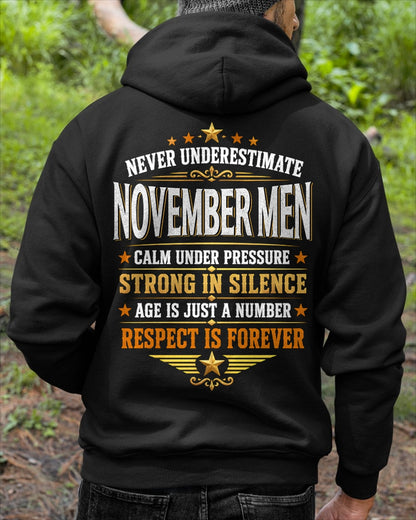November Men Wolf Shirt – Calm Under Pressure, Respect Is Forever T-Shirt - From Boy - NTNT11 - (SKU2608-610-11)