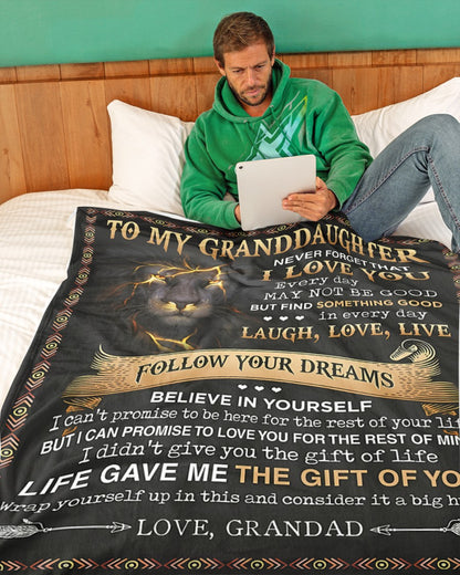 To My Grandaughter Blanket – Wrapped In Love From Granpa(SKU2603-346)