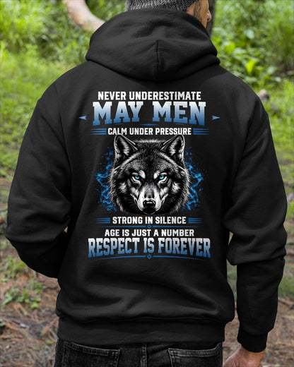 May Men Wolf Shirt – Calm Under Pressure, Respect Is Forever T-Shirt - From Boy - NTNT05 - (SKU2608-475-05)