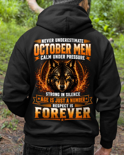 October Men Wolf Shirt – Calm Under Pressure, Respect Is Forever T-Shirt - From Boy - NTNT10 - (SKU2609-59-10)