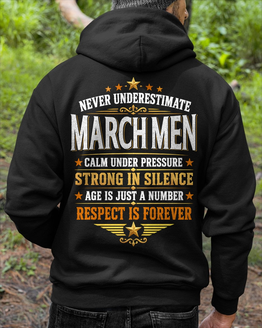 March Men Wolf Shirt – Calm Under Pressure, Respect Is Forever T-Shirt - From Boy - NTNT03 - (SKU2608-610-03)