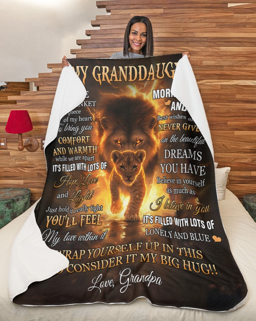 To My Granddaughter Blanket – Wrapped In Love From Grandpa (SKUB12-87)