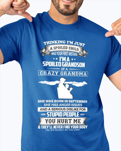 Spoiled by Grandma Shirt September Edition – From Grandma to Grandson ntnt09 (SKU-GMS2-09)