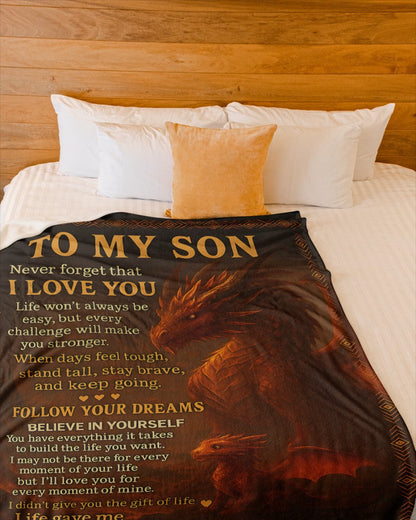 BLANKET FOR SON - GIFT FROM DAD - COMFORT & WARMTH GIFT NTTD00 (SKUB-DAD-DT00)