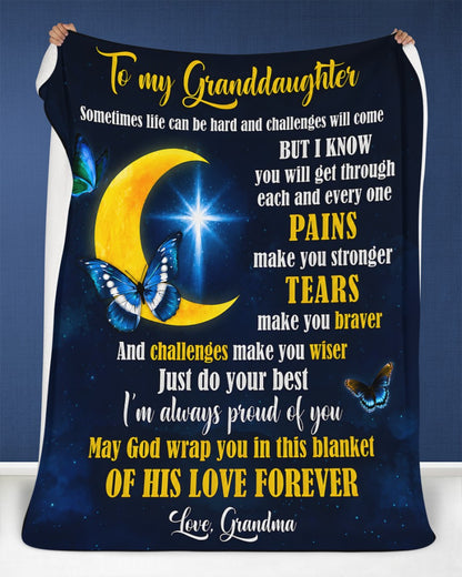 Special Gift For Your Granddaughter Blanket - From Grandma (SKU2608-336)