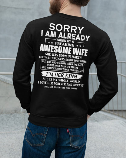 Awesome wife March - Perfect gift for your husband - ntnt03 (SKU68-79-03)