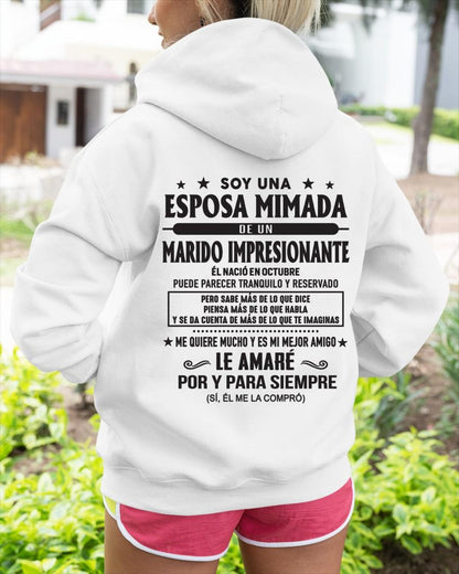 Octubre - Soy una Esposa mimada de un Marido impresionante - Regalo especial para tu esposa - T10 (SKU05-101-10)