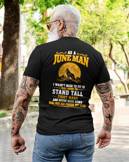 June Man Wolf Shirt – Stand Tall Fight Hard, Real Men Are Forged Not Born - From Boy - NTNT06 - ( SKU2608-379-06 )