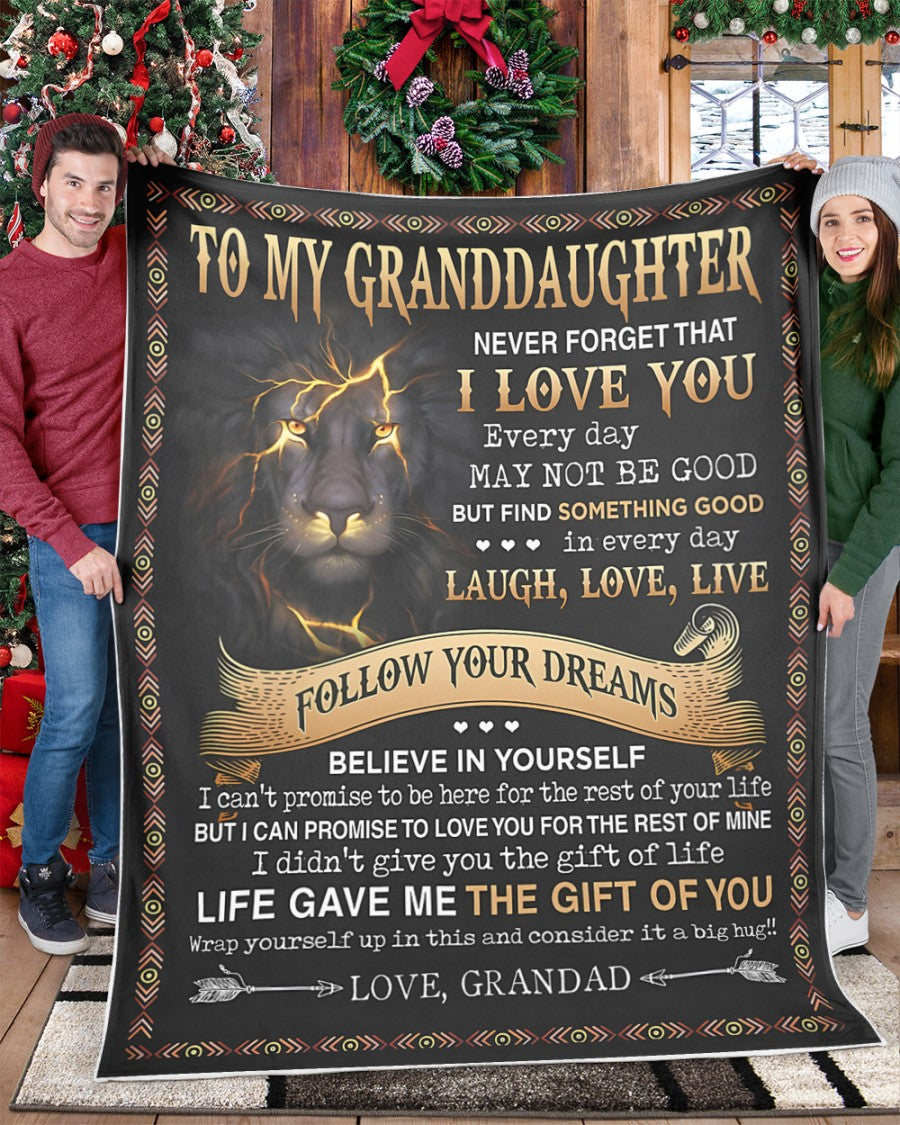 To My Grandaughter Blanket – Wrapped In Love From Granpa(SKU2603-346)