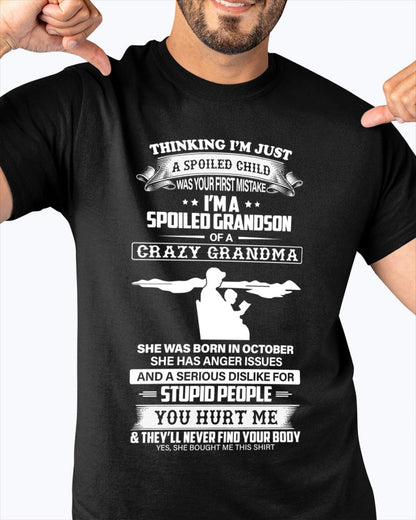 Spoiled by Grandma Shirt October Edition – From Grandma to Grandson ntnt10 (SKU-GMS2-10)