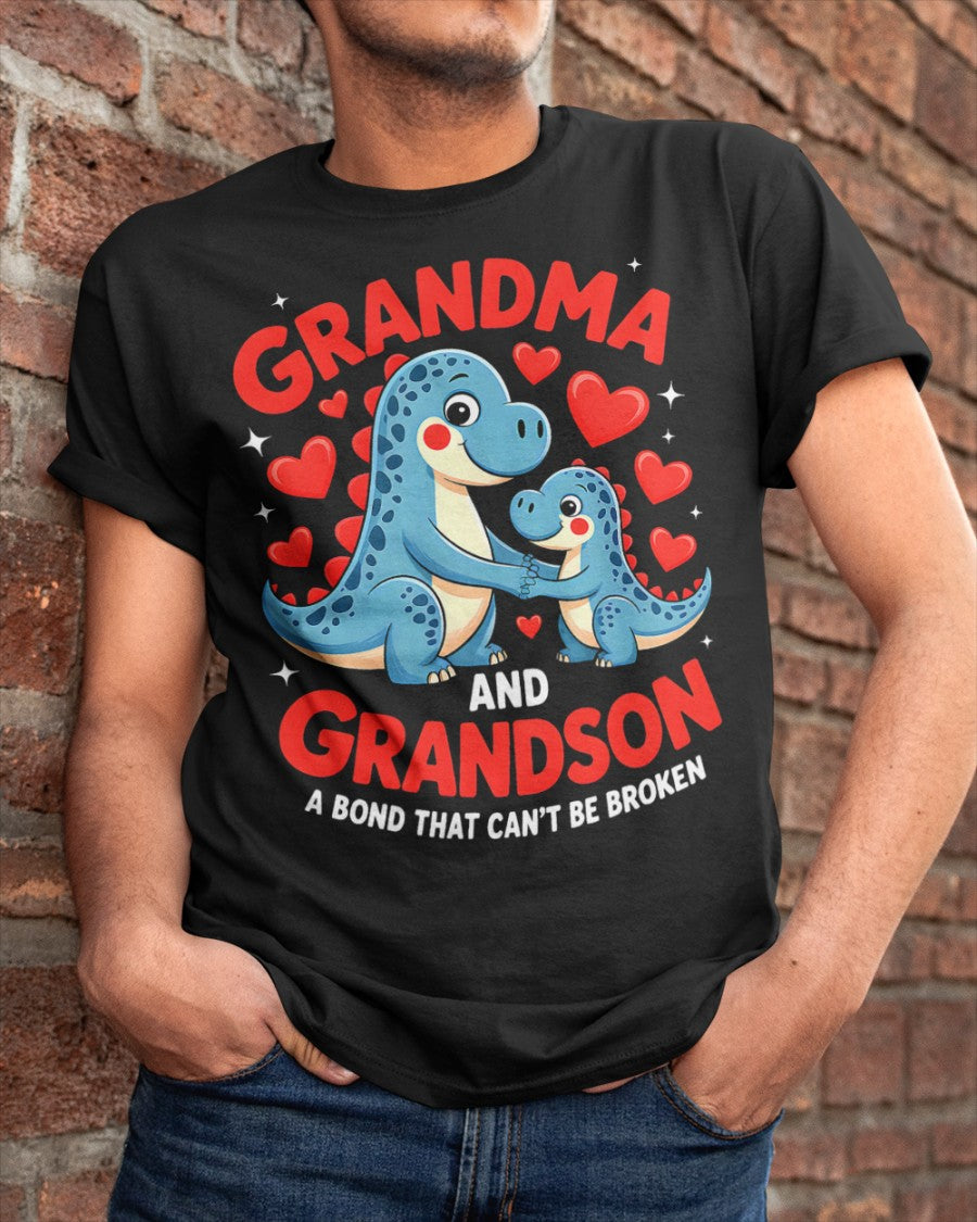 GRANDMA AND GRANDSON A BOND THAT CAN'T BE BROKEN DINOSAUR UNISEX T-SHIRT ntnt00 (SKU-GMS3)