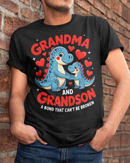 GRANDMA AND GRANDSON A BOND THAT CAN'T BE BROKEN DINOSAUR UNISEX T-SHIRT ntnt00 (SKU-GMS3)