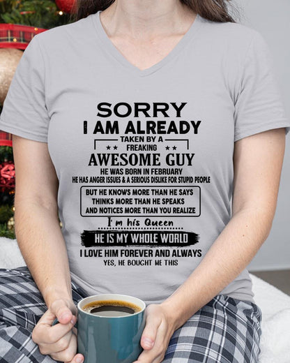 February - Awesome Boyfriend Born In February- Special gift for your Girlfriend - From Husband ntnt02 (SKUT08-11-02)