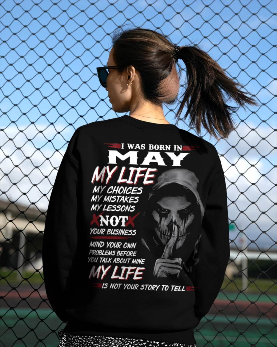 I Was Born In May My Life - T Shirt For Woman - ntnt05 (SKU08-36-05)