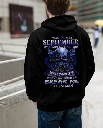 I WAS BORN IN SEPTEMBER MY SCARS TELL A STORY - T-SHIRT FOR MAN - ntnt09 (SKU08-68-09)