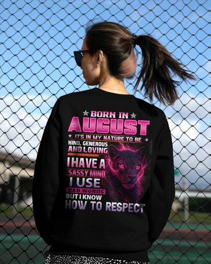 Born In August – T-Shirt For Woman – ntnt08 (SKU09-24-08)