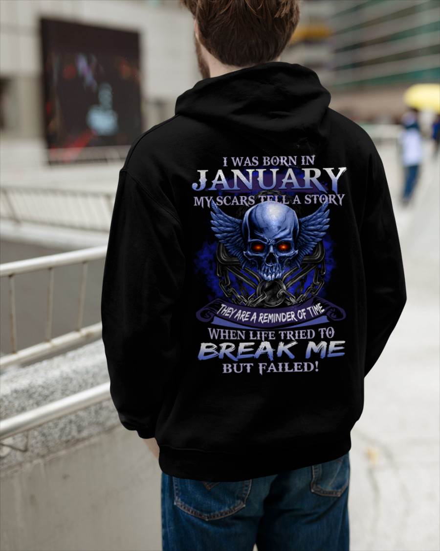 I WAS BORN IN JANUARY MY SCARS TELL A STORY - T-SHIRT FOR MAN - ntnt01 (SKU08-68-01)