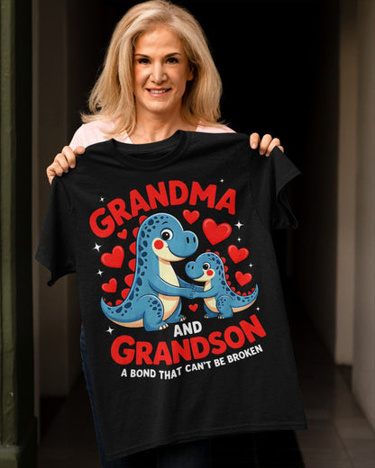 GRANDMA AND GRANDSON A BOND THAT CAN'T BE BROKEN DINOSAUR UNISEX T-SHIRT ntnt00 (SKU-GMS3)