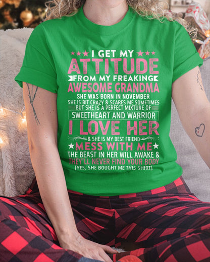 I GET MY ATTITUDE FROM MY GRANDMA NOVEMBER EDITION – FROM GRANDMA TO GRANDDAUGHTER NTTD11 (SKU07-163-11)
