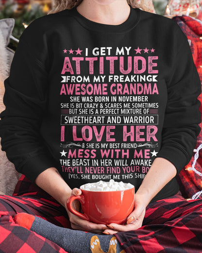 I GET MY ATTITUDE FROM MY GRANDMA NOVEMBER EDITION – FROM GRANDMA TO GRANDDAUGHTER NTTD11 (SKU07-163-11)