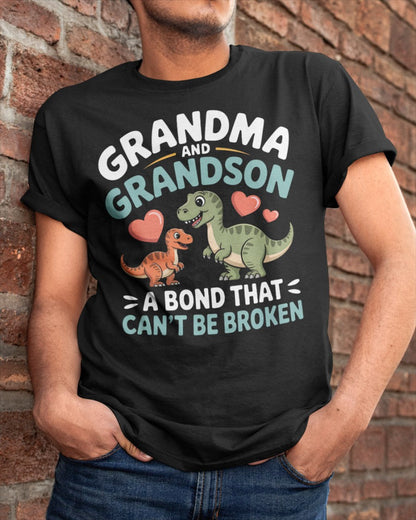 GRANDMA AND GRANDSON A BOND THAT CAN'T BE BROKEN DINOSAUR UNISEX T-SHIRT - ntnt00 (SKU-GMS5)