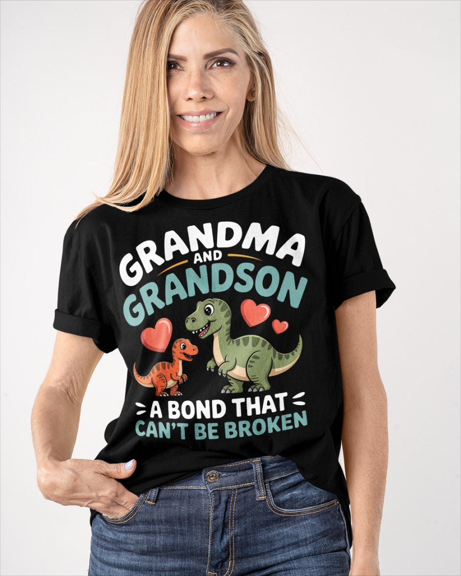 GRANDMA AND GRANDSON A BOND THAT CAN'T BE BROKEN DINOSAUR UNISEX T-SHIRT - ntnt00 (SKU-GMS5)