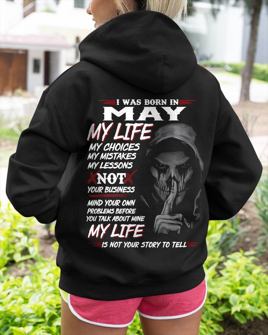 I Was Born In May My Life - T Shirt For Woman - ntnt05 (SKU08-36-05)