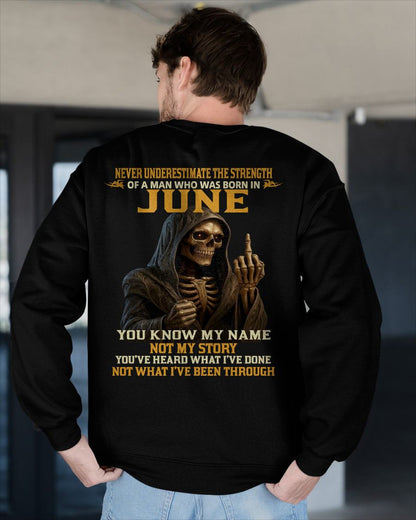 JUNE - NEVER UNDERESTIMATE - BIRTHDAY T-SHIRT FOR MEN - ntnt06 (SKU26T-01-06-06)