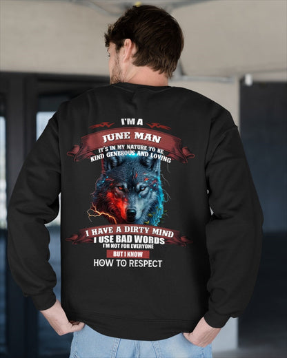 JUNE - KNOW HOW TO RESPECT - BIRTHDAY T-SHIRT FOR MEN - ntnt06 / male (SKU12-162-06)