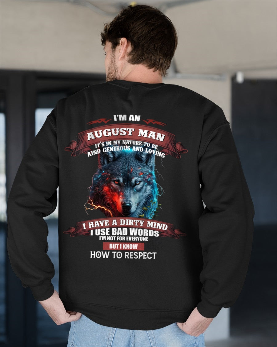 AUGUST - KNOW HOW TO RESPECT - BIRTHDAY T-SHIRT FOR MEN - ntnt08 / male (SKU12-162-08)