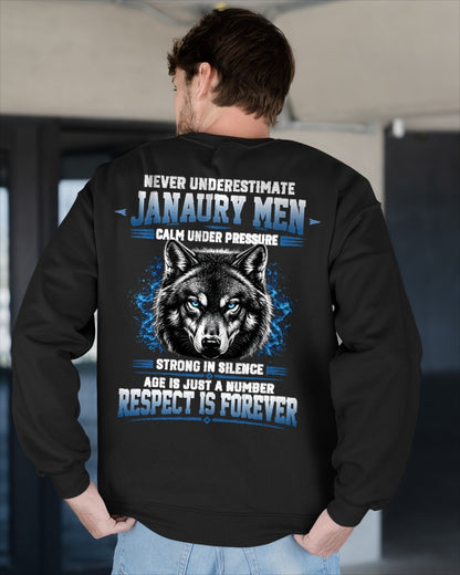 January Men Wolf Shirt – Calm Under Pressure, Respect Is Forever T-Shirt - From Boy - NTNT01 - (SKU2608-475-01)