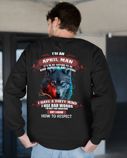 APRIL - KNOW HOW TO RESPECT - BIRTHDAY T-SHIRT FOR MEN - ntnt04 / male (SKU12-162-04)