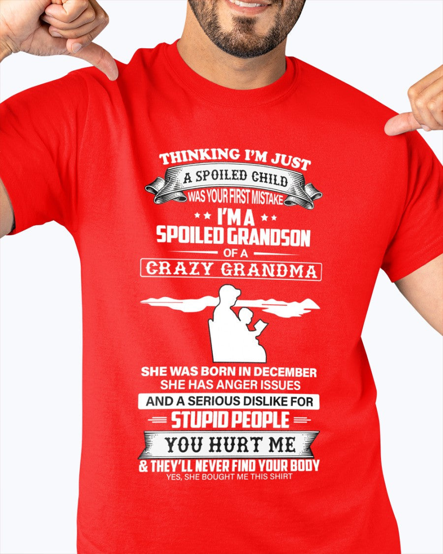 Spoiled by Grandma Shirt December Edition – From Grandma to Grandson ntnt12 (SKU-GMS2-12)