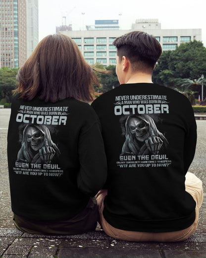 OCTOBER - NEVER UNDERESTIUNDER A MAN - T-SHIRT FOR MAN - ntnt10 (SKU08-05-10)