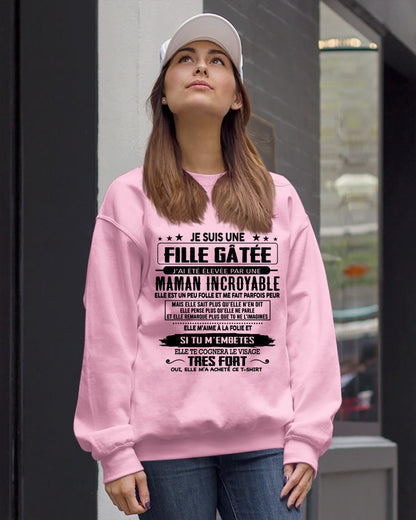 T-SHIRT JE SUIS UNE FILLE CHANCEUSE – CADEAU TOUCHANT DE MAMAN INCROYABLE - fr00 / ntnt00 (SKU26T-0190-00)