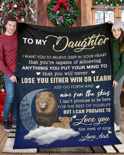 BLANKET FOR DAUGHTER - GIFT FROM DAD - COMFORT & WARMTH GIFT (SKUB11-91)