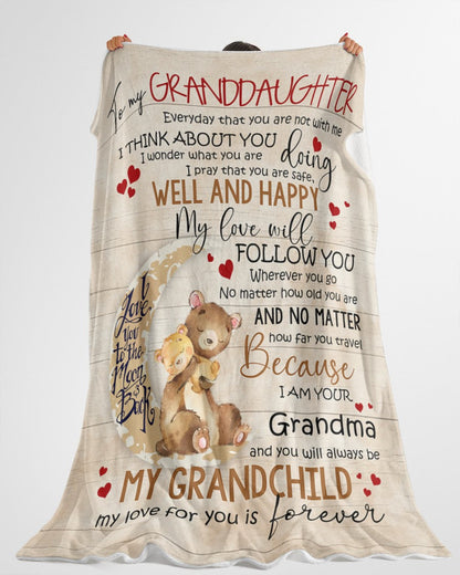 Special Gift For Your Granddaughter Blanket - From Grandma (SKUB12-115)